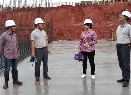 韋桂華、周善學到龍嶺大道三期項目調研